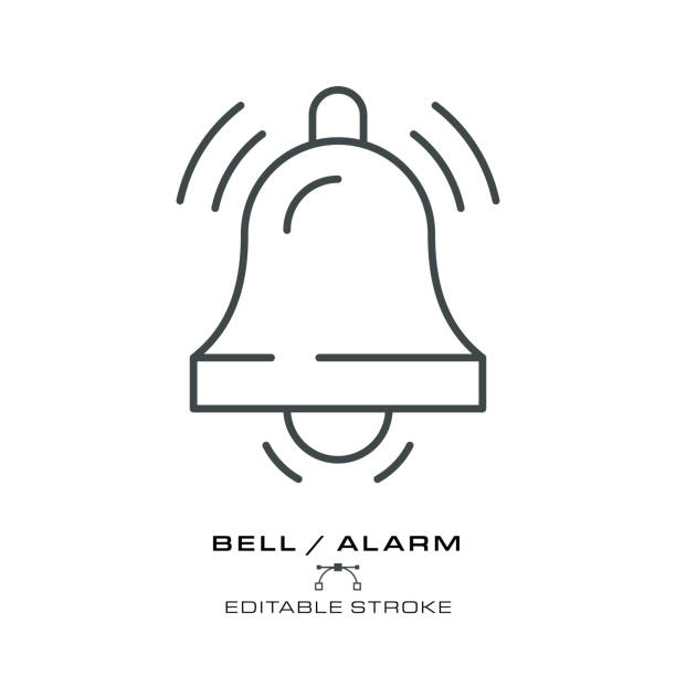 Bell Icon - Editable Stroke vector art illustration