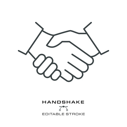 Handshake  Icon - Editable Stroke. layered illustration