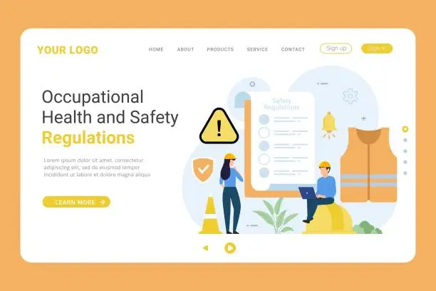 Vector illustration of OSHA concept web banner and landing page template