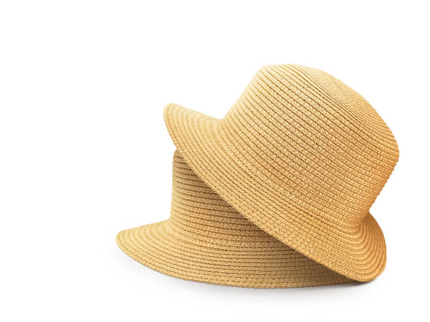 istock Two vintage straw hats isolated on white 1503043061