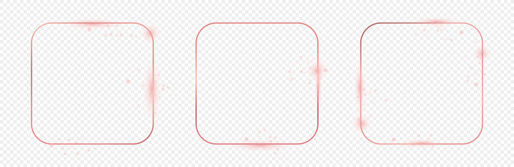 Rose Gold Glowing Rounded Square Frame Stock Illustration - Download ...