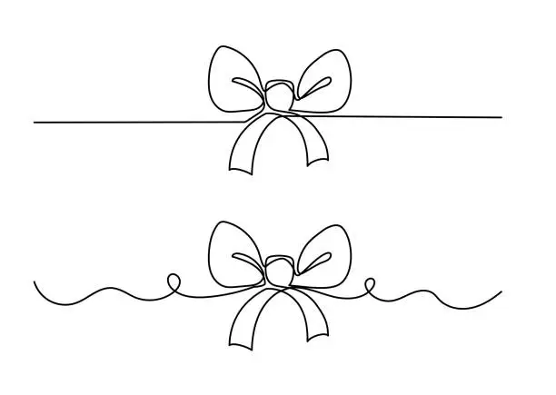 Vector illustration of Line_bow_set