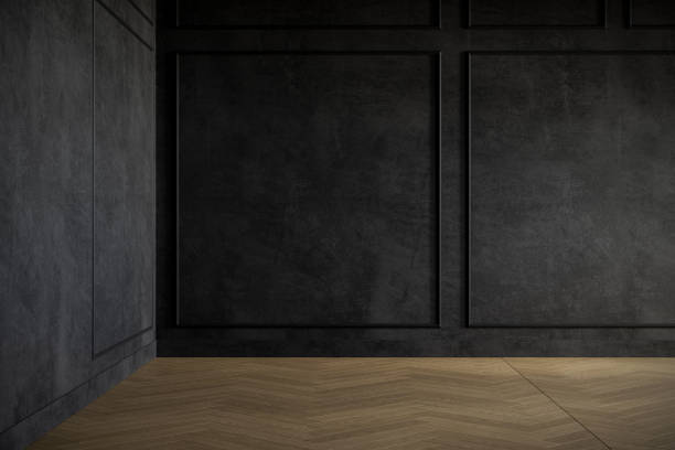 istock Modern style black empty living room apartment. 3d rendering 1503062429