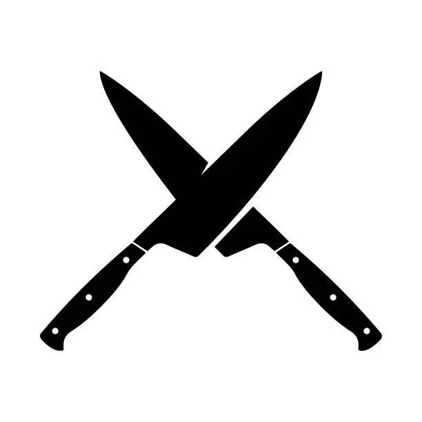 Vector illustration of Chef Knifes Vector Silhouette - Illustration Black  Design Logo