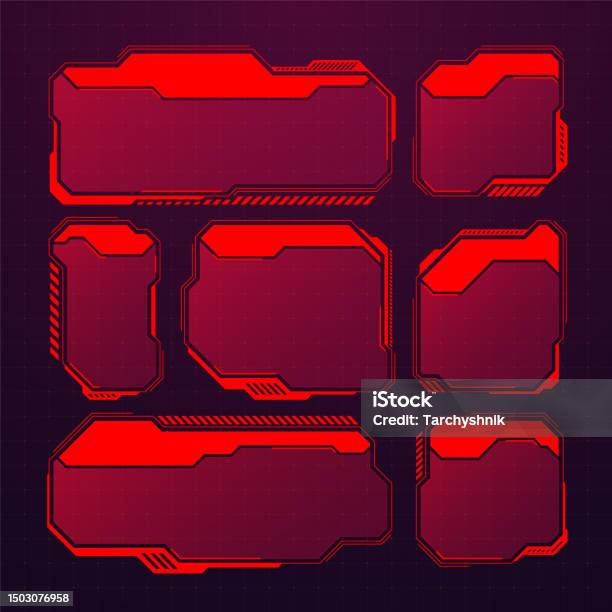 Red Ui Box Red Futuristic Hud Or Ui Elements Scifi User Interface Text Boxes ...
