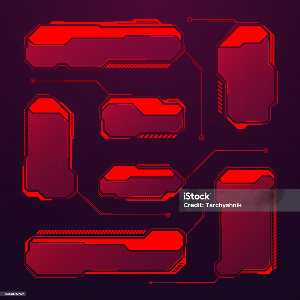 Red Ui Box Red Futuristic Hud Or Ui Elements Scifi User Interface Text Boxes ...