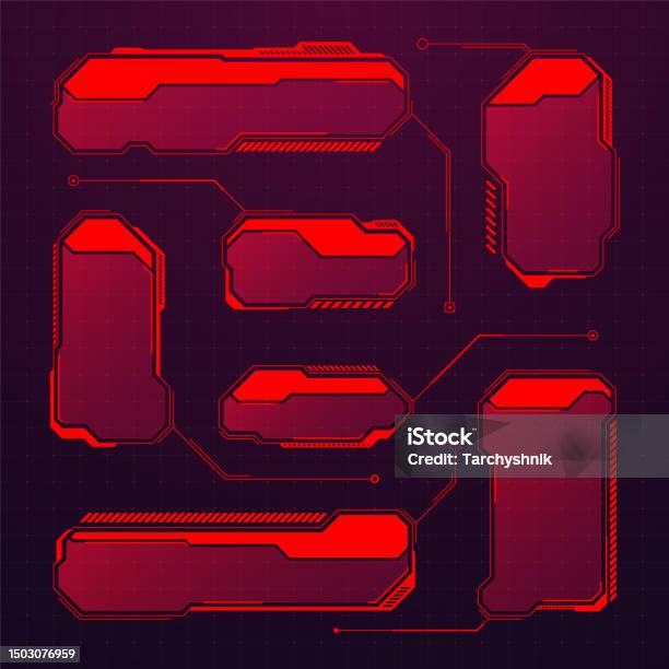 Red Ui Box Red Futuristic Hud Or Ui Elements Scifi User Interface Text Boxes ...