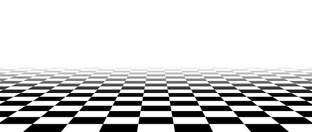 Checker Pattern Faded Black And White Checkered Tile Floor Fading In Perspective Abstract ...