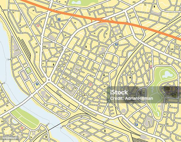 Mapa De Ruas - Arte vetorial de stock e mais imagens de Mapa - Mapa, Genérico, Lugar genérico