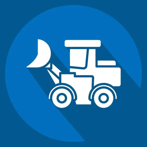 Vector illustration of Icon Loader Truck. related to Construction Vehicles symbol. long shadow style. simple design editable. simple illustration