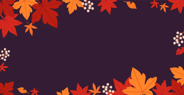 紅葉背景デザイン - autumn leaf frame decoration点のイラスト素材／クリップアート素材／マンガ素材／アイコン素材