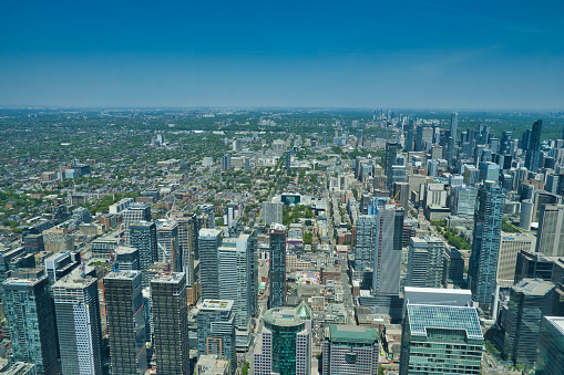 Aerial view of Toronto Canada from the CN Tower