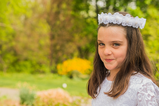 Portraits of the twins first holy communion in Holmdel, New Jersey, United States