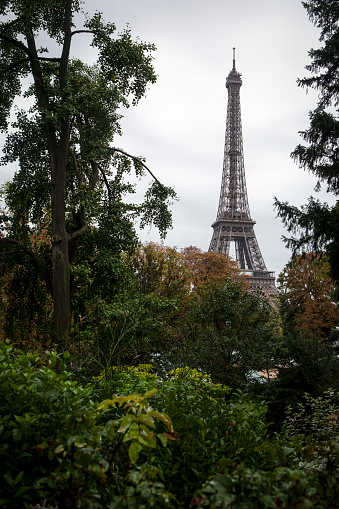 The iconic Eiffel Tower in Paris, France. in Paris, Île-de-France, France