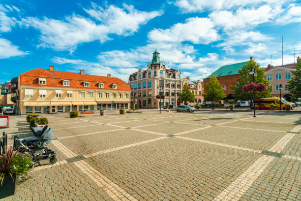 istock Radhustorget city hall square in vastervik in summer, Sweden 1503127454