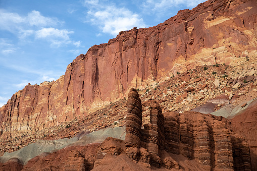 Moenkopi Rock Formation in Capital Reef National Park in United States, Utah, Teasdale
