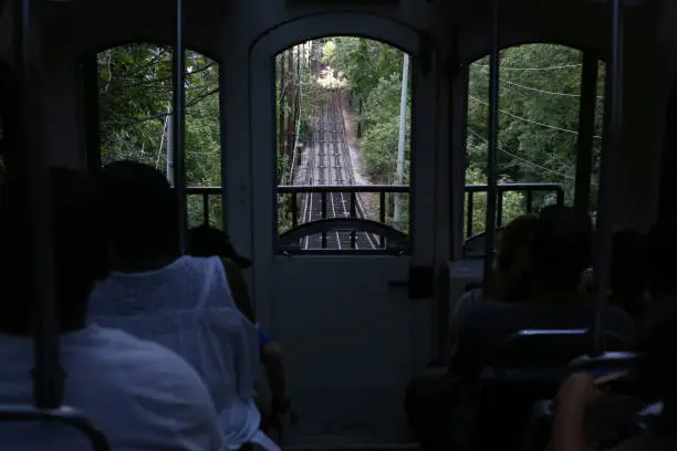 Lookout Mountain Incline Railway traincar view in Chattanooga, Tennessee, United States