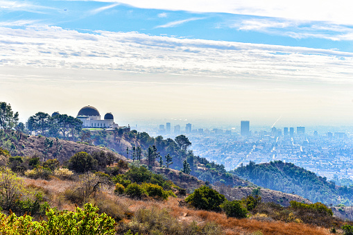 Griffith Observatory and Park with Los Angeles City Skyline