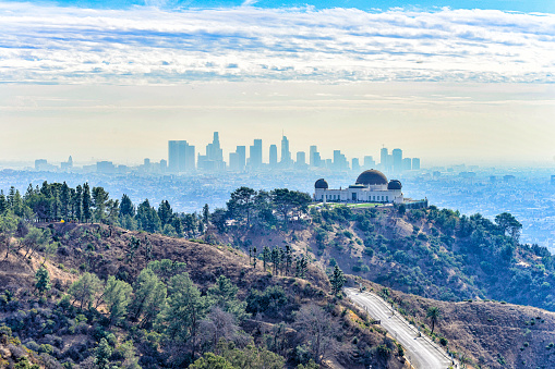 Griffith Observatory and Park with Los Angeles City Skyline