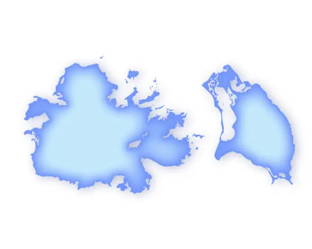 Vector illustration of Antigua and Barbuda Soft Blue Vector Map Illustration