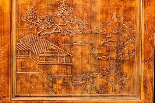 Chinese traditional wood carving wooden door