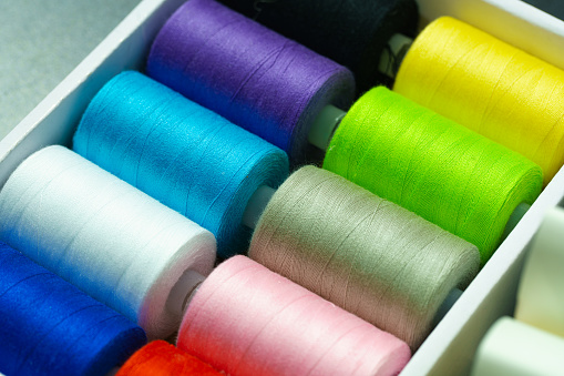 Straws can be made in many colors for the seamstress spools of thread