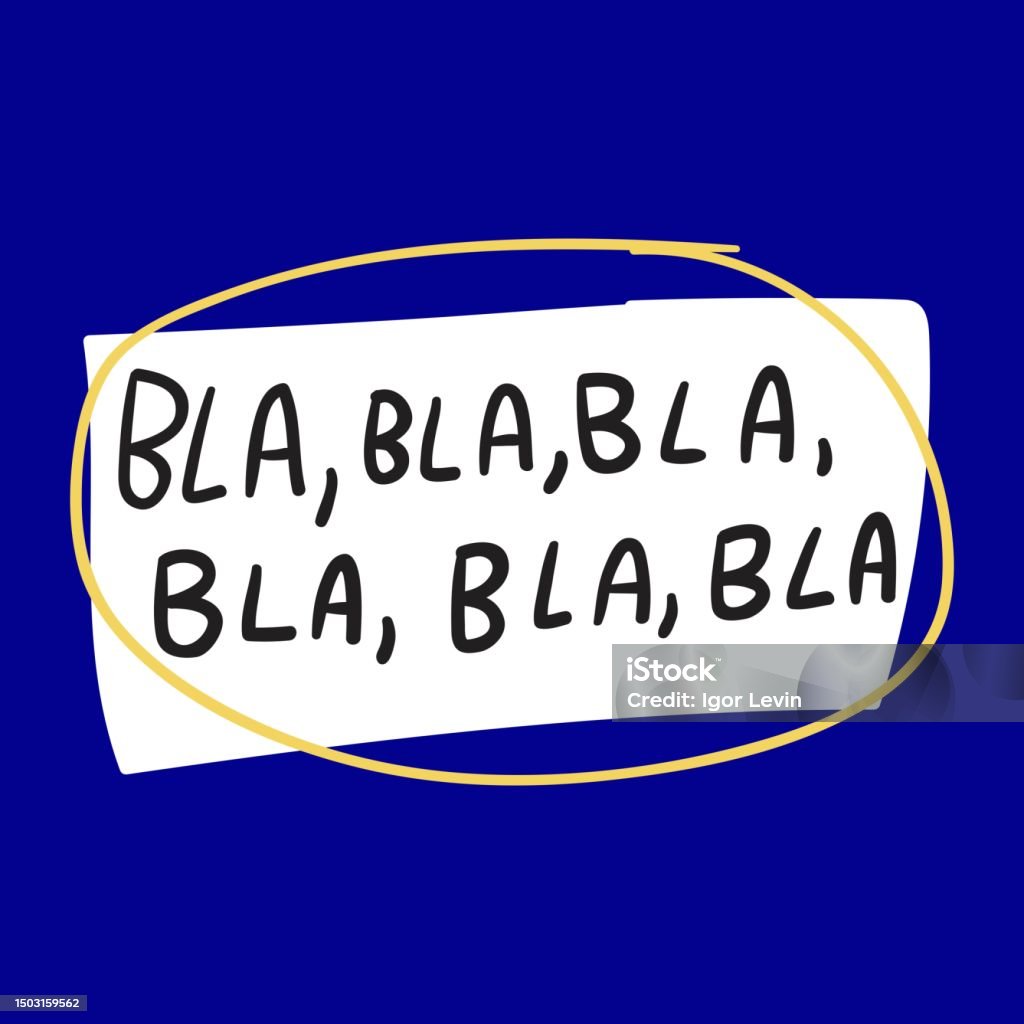 Bla Blue Bla Bla Bla Bla Hand Drawn Design For Social Media Stock Illustration ...