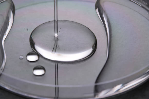 istock A juicy drop of gel on a grey background. 1503171050