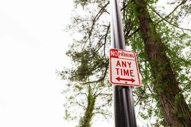 istock Road Regulations, No Parking Any Time Signage 1503185451