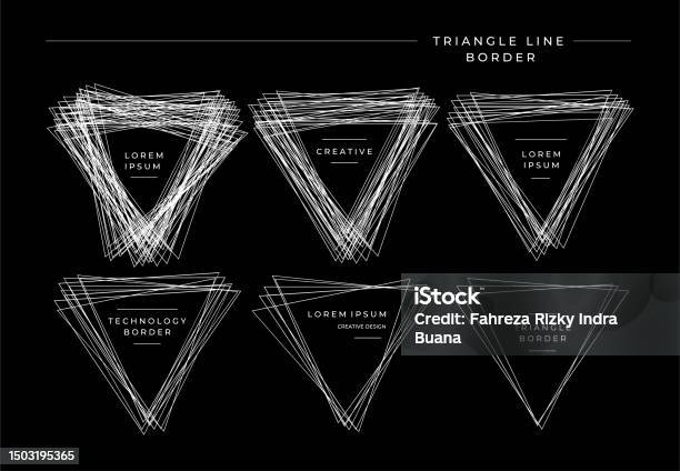 Modern Triangle Line Scribble Border Design Set Stripe Line Triangle ...