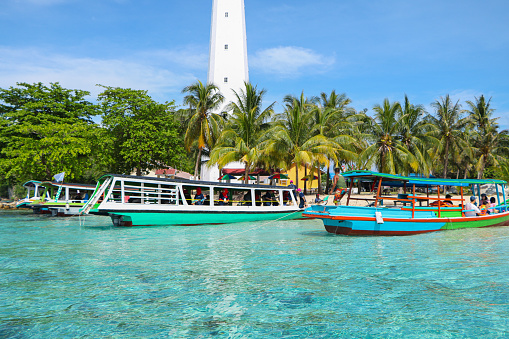 The beauty of Lengkuas Island with the main attraction is an old lighthouse built by the Dutch Colonial government in 1882