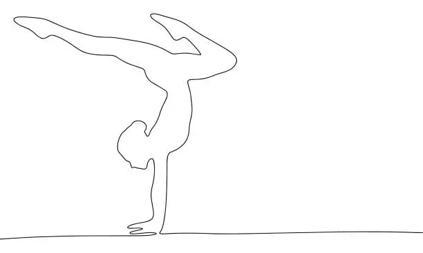 Vector illustration of Gymnast isolated on white background.