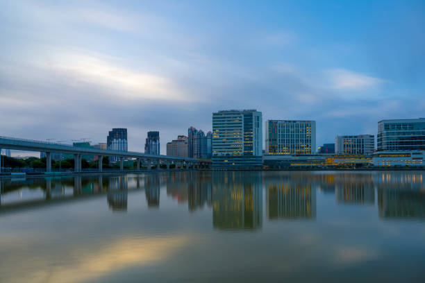 istock Buildings and Viaduct in modern cities at dusk 1503208119