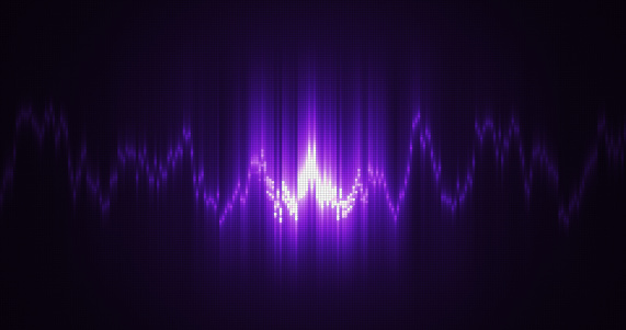 Abstract purple energy equalizer from particles and points Abstract background.