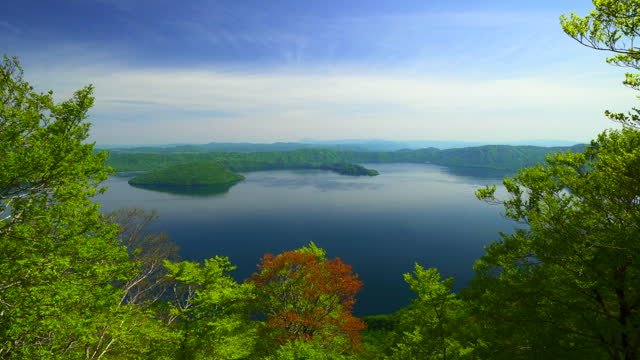 View of Lake Towada from Ohanabeyama tenbō-dai / Towada-Hachimantai National Park, Towada City, Aomori Prefecture