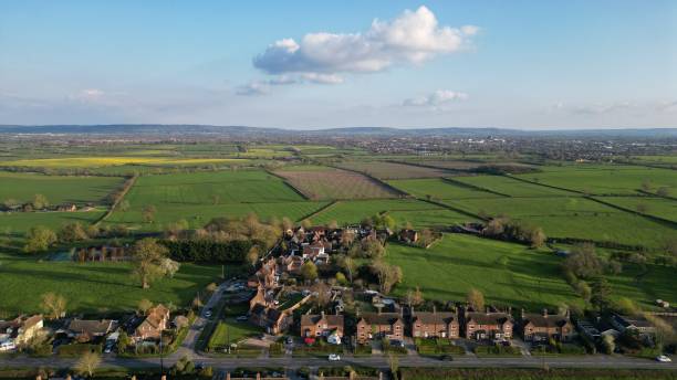 istock Scenic countryside landscape with lush green fields in the foreground 1503216571