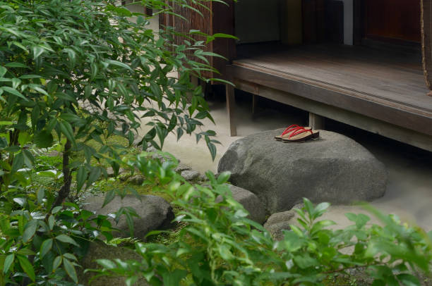 istock Japanese Styled Sandals in Front of Engawa 1503223457