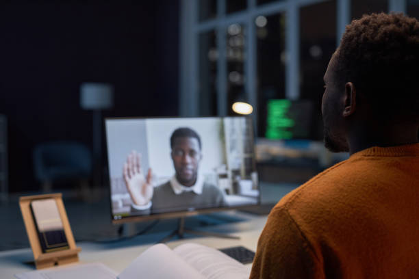 istock Businessman having video call with colleague 1503226447