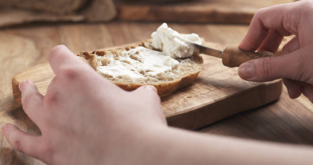 istock rustic bread with ricotta cheese on wood board 1503228203