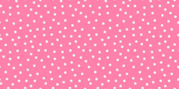 Vector illustration of Small polka dot seamless pattern background. random dots texture. pink and white dots textile