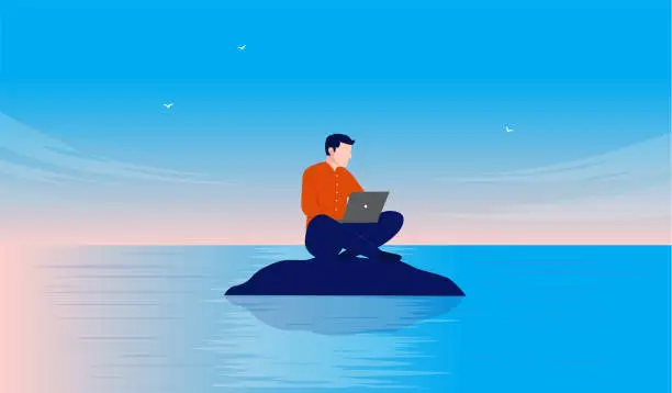 Vector illustration of Work from anywhere