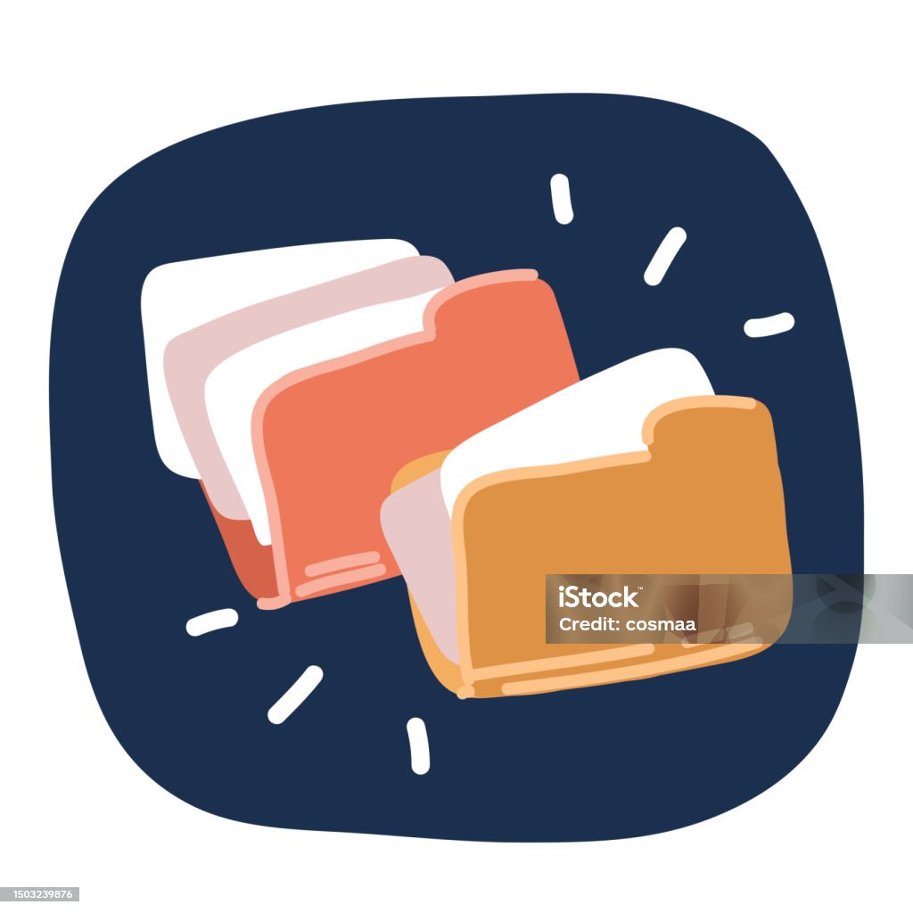 Computer File Transfer Cartoon Vector Illustration Of Files Transfer Documents Management Two Folders ...