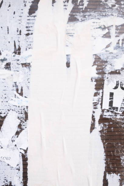 istock Torn and ripped street poster background, messy old paper collage 1503241300