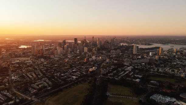 istock Sydney City sunset Aerial View 1503246490