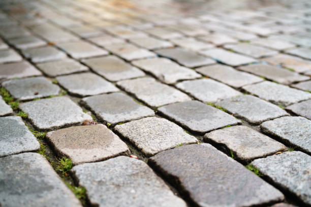 istock wet old granite pavement closeup 1503251638