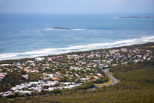 Spectacular landscape and shoreline in Sunshine Coast, Queensland, Australia