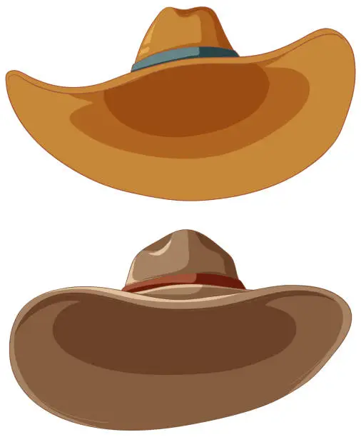 Vector illustration of Wide brimmed hat on white background