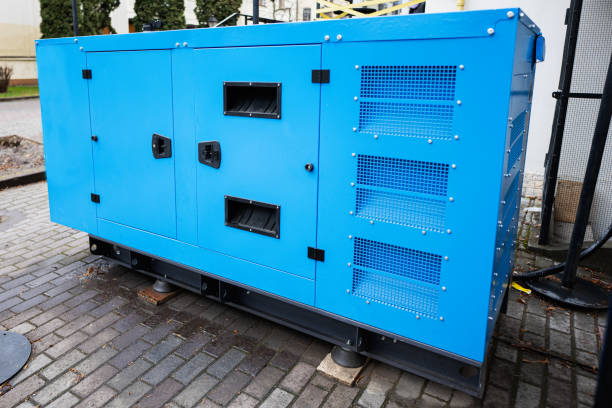 istock Blue mobile diesel generator for emergency electric power. 1503262546