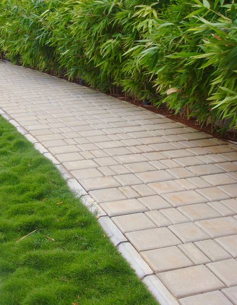 istock Beautiful footpath with Concrete Paving Tiles Stones 1503264083