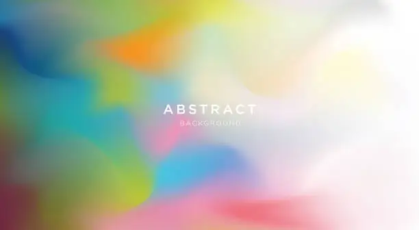 Vector illustration of Abstract blurred gradient fluid vector background design wallpaper template with dynamic color, waves, and geometric shape.